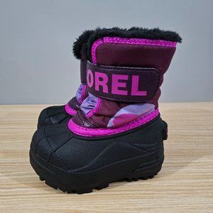 Sorel Snow Commander K Winter Kids Baby Size 5 Shoes Purple Waterproof Boots